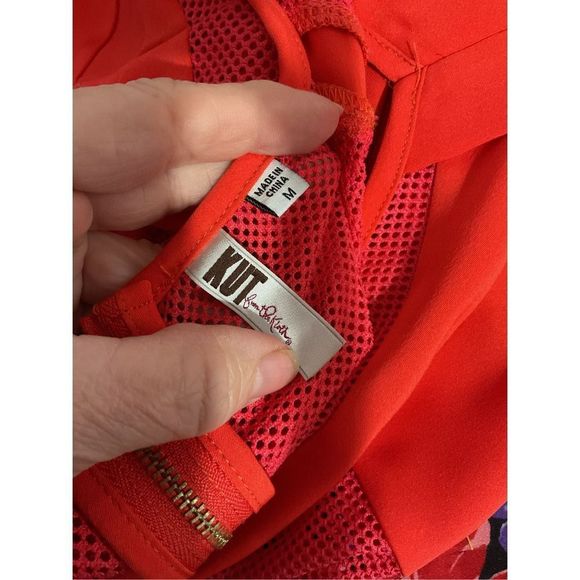 NEW KUT From The Kloth Orange Top Zipper Back Size M 🌸🍒 - Picture 3 of 11